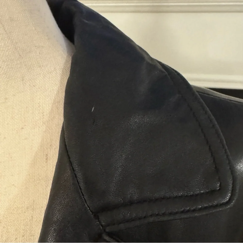 🖤 Adler Collection Black Genuine Leather Coat – Size L - Picture 7 of 10